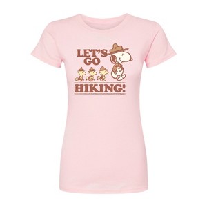 Women's - Peanuts - Lets Go Hiking Fitted Graphic T-Shirt - 1 of 3