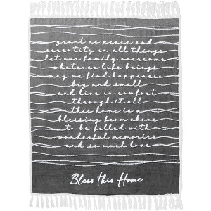 Pavilion Gift Company - Bless This Home - 50" x 60" Inspirational Plush Blanket - Throw Blankets - 1 of 4