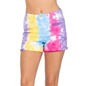 Women's Snow Cone Tie Dye Cut Off High Waist Short - Judy Blue - 1 of 4