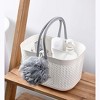 Aoibox Plastic Organizer Storage Basket with Handles, Shower Caddy for Bathroom and Kitchen, Rattan Design, White - 3 of 4