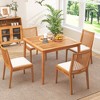 Tangkula 39" 4-Person Outdoor Acacia Wood Dining Table w/ 1.96" Umbrella Hole for Porch - 3 of 4