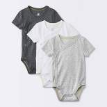 Baby 3pk Short Sleeve Sidesnap Bodysuit - Cloud Island™ Gray