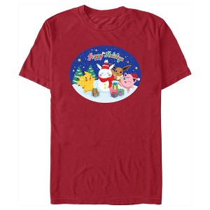 Men's Pokemon Christmas Happy Holidays Snowman T-Shirt - 1 of 4