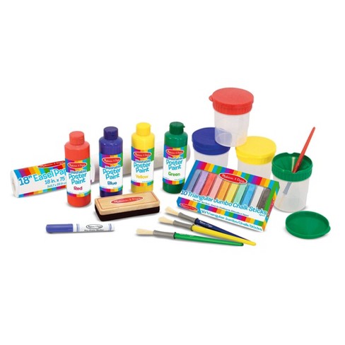 Melissa & Doug Easel Accessory Set - Paint, Cups, Brushes, Chalk, Paper, Dry-Erase Marker - image 1 of 4