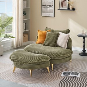NicBex Living Room Chair Stylish Accent Chair with Ottoman Comfy Corduroy Sofa Chair with 3 Pillows for Living Room, Apartment - 1 of 4