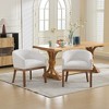 Dexmalle Modern Upholstered Barrel Dining Chairs,Beige - 3 of 4