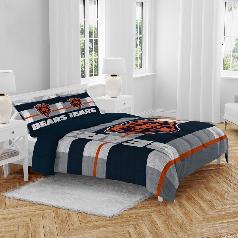 NFL Chicago Bears Heathered Stripe Queen Bed in a Bag - 3pc, 1 of 4