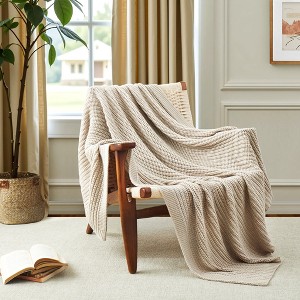 Peace Nest 50"x60" Chunky Knit Throw Blanket Warm Comfort Woven Blanket - 1 of 4