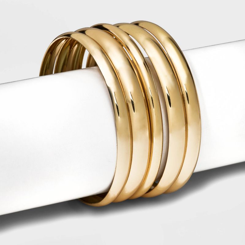 Domed Bangle Bracelet Set 5pc - A New Day&#8482; Gold, 3 of 6