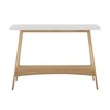 Wood Console Table with Lower Shelf and Solid Wood Frame and Veneer Shelf - 4 of 4