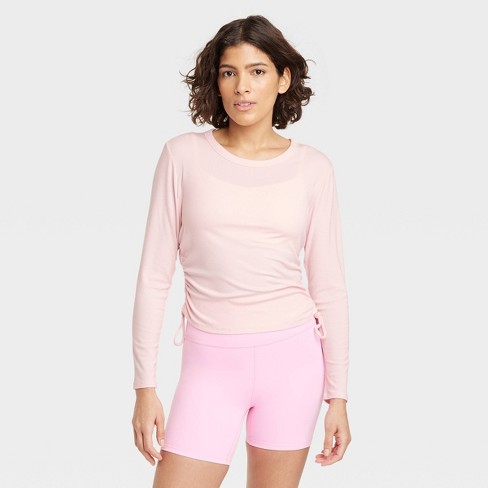 Women's Side Cinch Long Sleeve Top - All In Motion™ Light Pink Xl