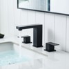 ChicFurnit Bathroom Sink Faucet Brushed Nickel Three Hole Mixer with Double Lever Handle for Stylish Vanities, Black, 15.7"*9.8"*2.6" - 2 of 4