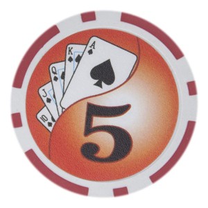 Slickblue 14g Poker Chips 25-Pack, Clay Composite, Royal Flush Design, Easy-to-Read Denominations, $1-$1000 - 1 of 3