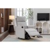 Linen Fabric Swivel Rocking Chair Glider Rocker Recliner Nursery Chair With Adjustable Back and Footrest for Living Room - ModernLuxe - 2 of 4