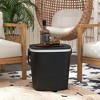 Costway 4 Gallon Portable Cooler Bar Table with Handle Bottle Opener & Lift Top Lid Black/Blue - 2 of 4