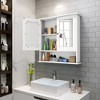 Costway New Bathroom Wall Cabinet Double Mirror Door Cupboard Storage Medicine Cabinet Shelf White - 4 of 4