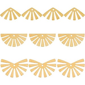 60pcs Raw Brass Semicircle Charms, Half Round Fan Shape Pendants for DIY Earrings & Necklace Making - 1 of 4