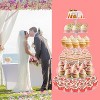 Multi layer circular acrylic paper cup cake tree tower display stand pastry wedding birthday party display - 3 of 4