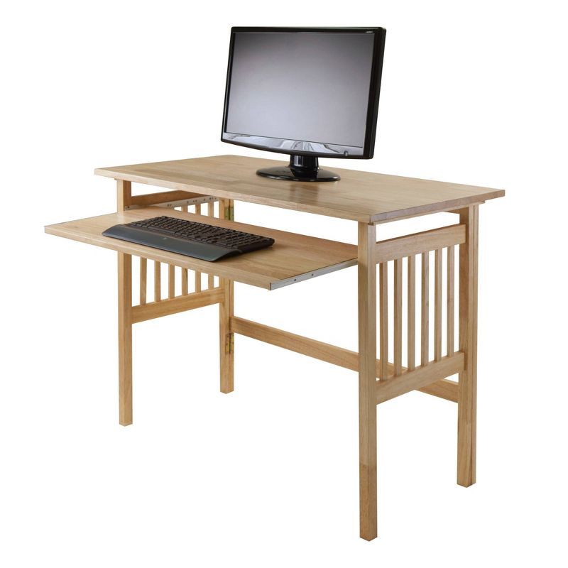 Folding Computer Desk Natural - Winsome, 4 of 12