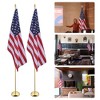 Yescom 2 Pack 8 Ft Sectional Flag Pole Kit Golden Top Finial 3x5 Ft  US Flag Indoor - 2 of 4