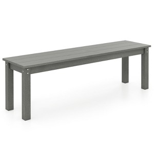 Tangkula 55" HDPE Outdoor Bench for 2-3 People Weatherproof Backless Patio Garden Bench - 1 of 4