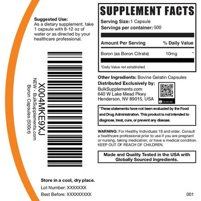 BulkSupplements Boron Citrate Capsules