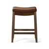 HomeRoots 26" Brown Faux Leather and Solid Wood Backless Counter Height Bar Chair - 4 of 4