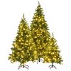NicBex Prelit Artificial Christmas Tree Hinged Full Trees Set of 3 with Branch Tips and LED Lights for Indoor Decor, Green - 4 of 4