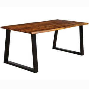 Tangkula Rectangular Acacia Wood Dining Table Rustic Indoor &Outdoor Furniture - 1 of 4