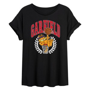 Women's - Garfield - Basketball Oversized Graphic T-Shirt - 1 of 4