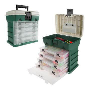 Portable Plastic Tool Storage Box Durable Organizer Box, 4 Drawers