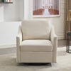 Swivel Rotating Chair, Upholstered Accent Chair with USB Port and Copper Nail Decor 4L -ModernLuxe - image 2 of 4