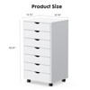 7 Drawer Mobile File Cabinet, Wooden Under Desk Filing Cabinet for Legal/Letter Size, Rolling Filing Storage Cabinet For Home Office Study Room White - image 2 of 4