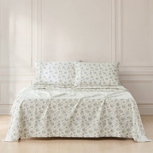 Lush Décor King 4pc Rose Garden Cotton Sheet Set Blue - 1 of 4