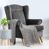 Americanflat Omala Throw Blanket in Black and Cream Mini Diamond - 100% Cotton with Fringe - 50" x 60" - 2 of 4