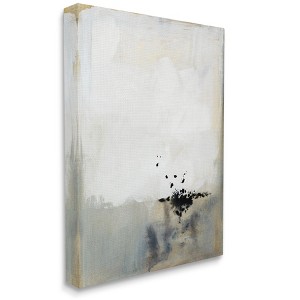 Stupell Industries Neutral Beige Abstract Painting Black Ink Splatter - 1 of 4