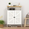 ORRD Modern Minimalist MDF Shoe Cabinet with Sliding Doors - 31.5" White Shoe Storage Organizer for Entryway - 3 of 4