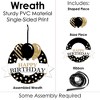 Big Dot of Happiness Adult Happy Birthday - Gold - Outdoor Birthday Party Decor - Front Door Wreath - 3 of 4