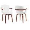 APRILSOUL31.50"Mid-Century Modern Bentwood Swivel Dining Chairs (Set of 2) ¨C Heat-Pressed PU Leather Accent Chairs - 2 of 4