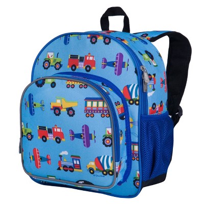 Wildkin Kids 12 Inch Backpack for Toddler Boys and Girls, Insulated Front  Pocket (Trains, Planes & Trucks Blue)