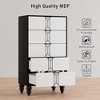 Jojoka Wooden 5 Drawer Dresser with Retro Style and Smooth Slides, Vertical Storage Chest for Closet or Hallway - 4 of 4