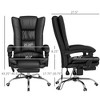 PU Leather Executive Massage Office Chair with 4 Vibration, Computer Desk Chair, Heated Reclining Chair with Adjustable Height, Swivel Wheels - 3 of 4