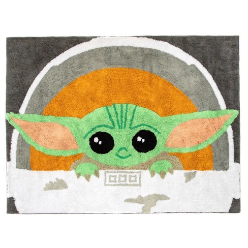  Jay Franco Star Wars The Mandalorian Blue Space Tufted  Polyester Bath Rug, Kids Bath Features Baby Yoda Grogu (Official Star Wars  Product) : Home & Kitchen