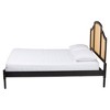 Baxton Studio Queen Librina Wood Platform Bed with Woven Rattan Black/Natural Brown: Rubberwood Frame, No Box Spring Needed - 3 of 4