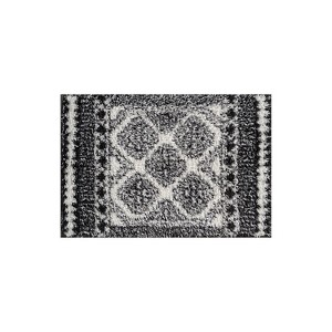 World Rug Gallery Geometric Shag Rug – Ideal for Living Room, Bedroom, or Entryway – White – Medium Pile, Easy to Clean - 1 of 4