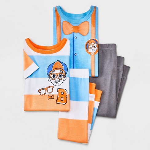 Toddler Boys' 4pc Blippi Uniform Snug Fit Pajama Set - Blue 4T