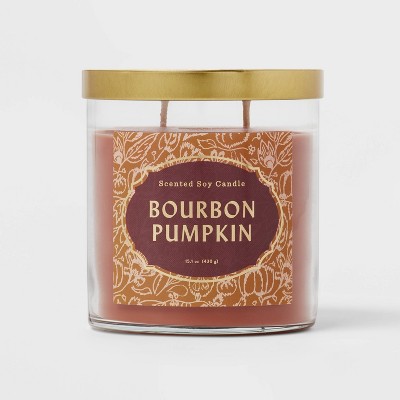 15.1oz Lidded Glass Jar Bourbon Pumpkin Candle - Opalhouse™