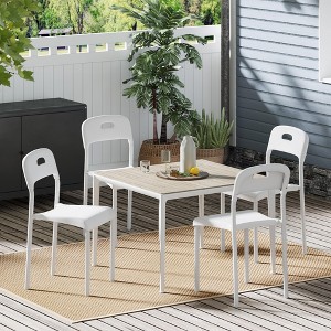 Dining Chairs Set of 4, Stackable Modern Kitchen Chairs, Plastic Dining Room Chair with Metal Legs, Easy Assembly, Waterproof & Stain-Resistant - 1 of 4