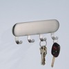 iDesign Self-Adhesive Key Rack with 4 Hooks - Set of 4 - Brushed - 3 of 4