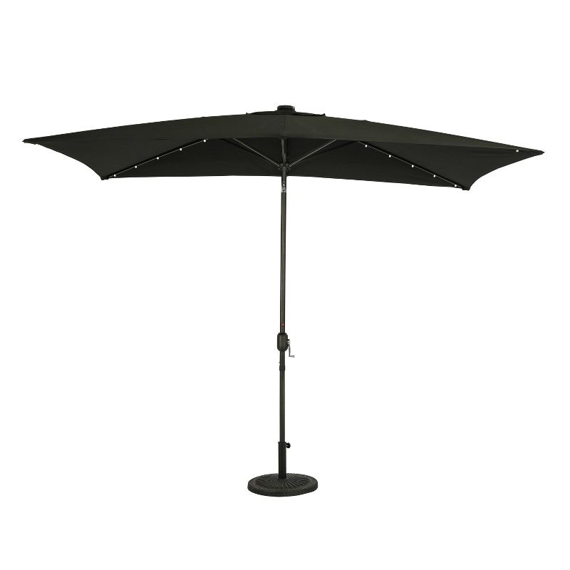 10&#39; x 6.5&#39; Rectangular Nassau Market Patio Umbrella with LED Bulb Lights Black - Island Umbrella, 2 of 16